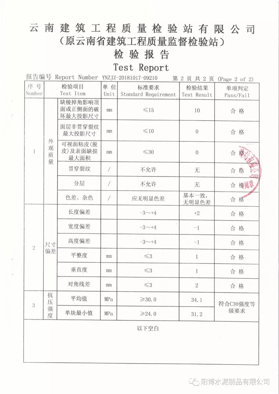 高品質C30立緣石（路緣石）檢測報告